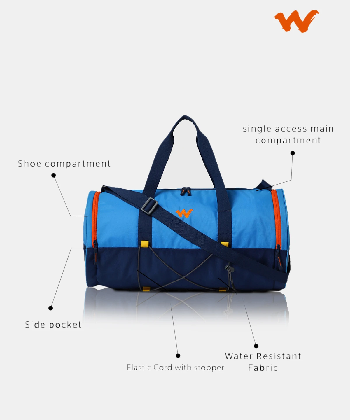 Wildcraft 40 L Hand Duffel Bag - Shuttle Pro L - Blue  - Alternate View