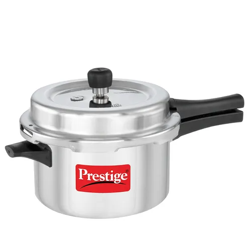 Prestige 4 Litre Aluminium Popular Svachh Outer Lid Pressure Cooker | Deep Lid for Spillage Control | Anti-Bulge Base | Gasket Release System