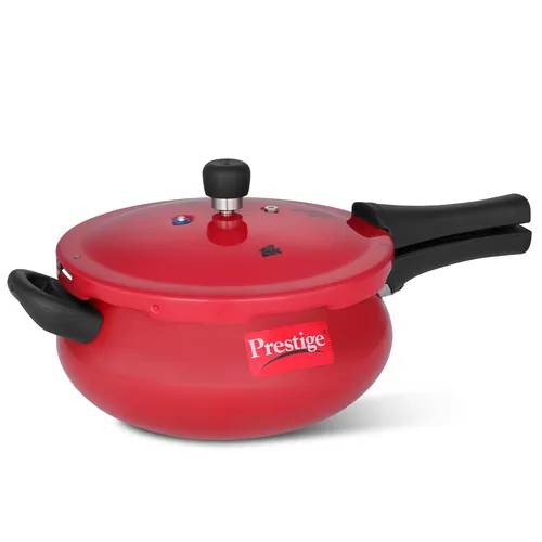 Prestige Deluxe Plus Aluminium Outer Lid Junior Pressure Handi, 5 Litre, Red