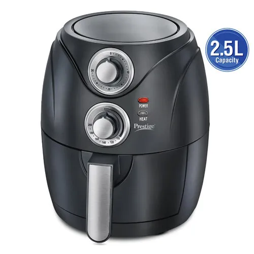 Prestige PAF 6.0 Electric Air Fryer | 80% less Oil Consumption | 2.5L Capacity | 1200 Watts Power | Fry,Grill,Roast & More | Temperature & Time Control |Easy to Clean Frying Basket | Black