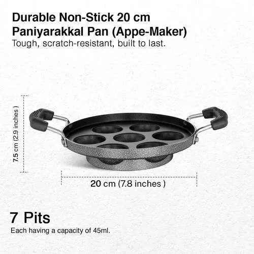 Prestige Omega Select Plus Teflon Coating Residue-free Cooking Round Base 7 Pits Paniyarakkal 20 cm (Black) - Alternate View