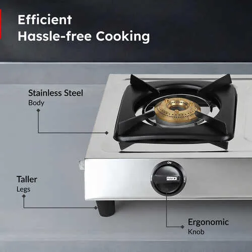 Prestige Star Stainless Steel L.P. Gas Stove (2 Burners) - Detail View