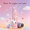 Go24 pexpo Water Bottle for School Kids, ISI Certified Stainless Steel Sipper Bottle for Kids 470ml | Hot & Cold Thermos Insulated Water Bottle|6+ Years Kids|Pico 500 - Pink - Unicorn - Alternate View