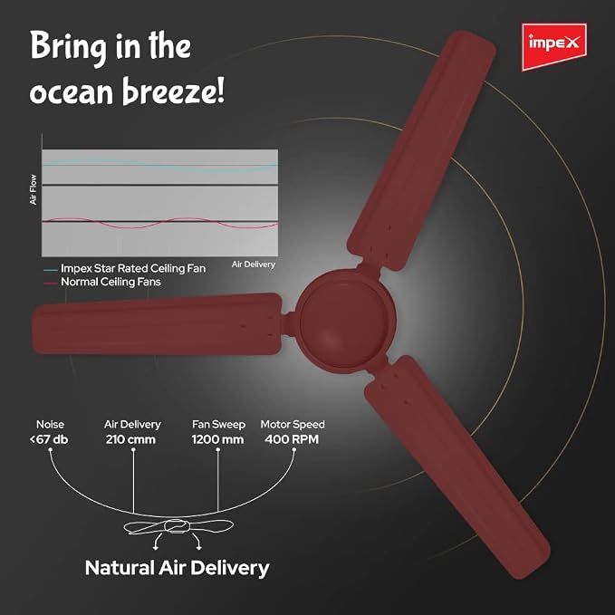 Impex Whizstar 1200 mm Ceiling Fan , CF30  - Alternate View