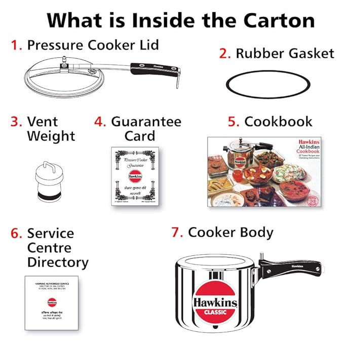 Hawkins Classic 3 Litre Pressure Cooker - Detail View