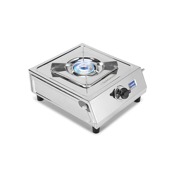Sunshine Marco Single Burner Gas Stove, Stainless Steel