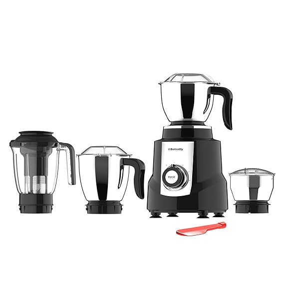 Butterfly Magnum 1.2HP Mixer Grinder with 4 Jars | 100% Copper Motor | 3 Stainless Steel Multipurpose Jars and 1 Juicer Jar