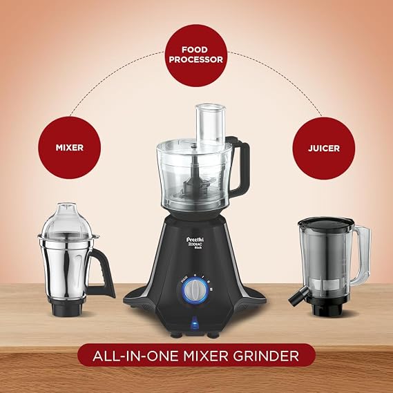 Preethi Zodiac Black Mixer Grinder - 750W - Alternate View