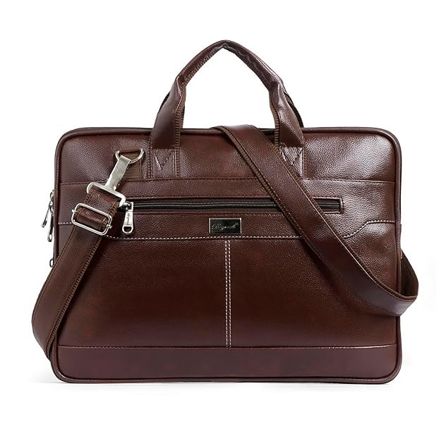 Bagneeds® 14 Inch Laptop Office Bag for Men & Women | Premium Synthetic Leather Business Briefcase | Padded Compartment | Adjustable Shoulder Strap