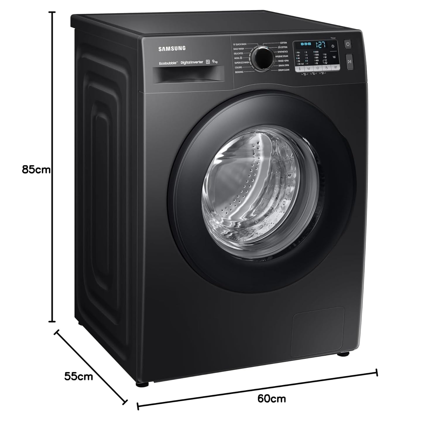 Samsung 9 kg, Hygiene Steam with Inbuilt Heater, Digital Inverter, Fully-Automatic Front Load Washing Machine (WW90TA046AB1TL - Alternate View