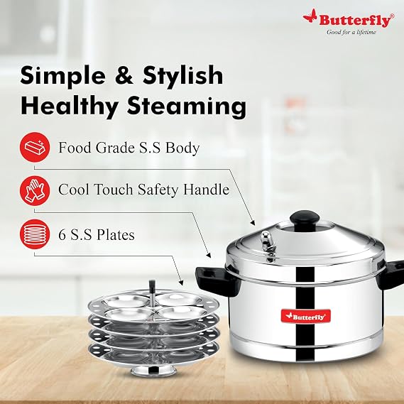 Blueline Stainless Steel Idly Cooker with 4 plates - Alternate View