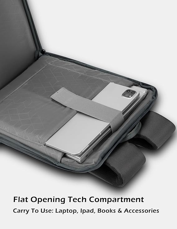 Lavie Sport 45cm Pioneer 24 Litres Laptop Backpack with Trolley Sleeve For Men & Women|Vegan Leather|Office Travel Backpack|Front organizer|Bottle Holder|Fits upto 14