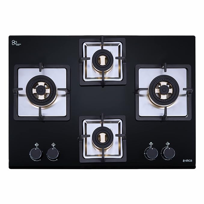 Elica 70 cm 4 Burner Hob Direct Flame Series IND FLEXI FB 470 DX DFS