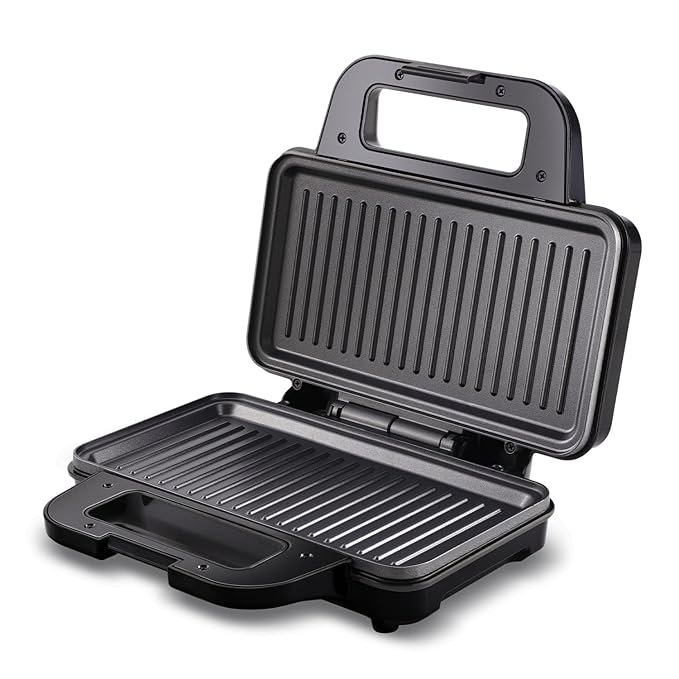 Sujata 900 W Sandwich Maker SW12 with Aluminium Grill XL Plate | Teflon Coating | Auto Temperature Control,Black