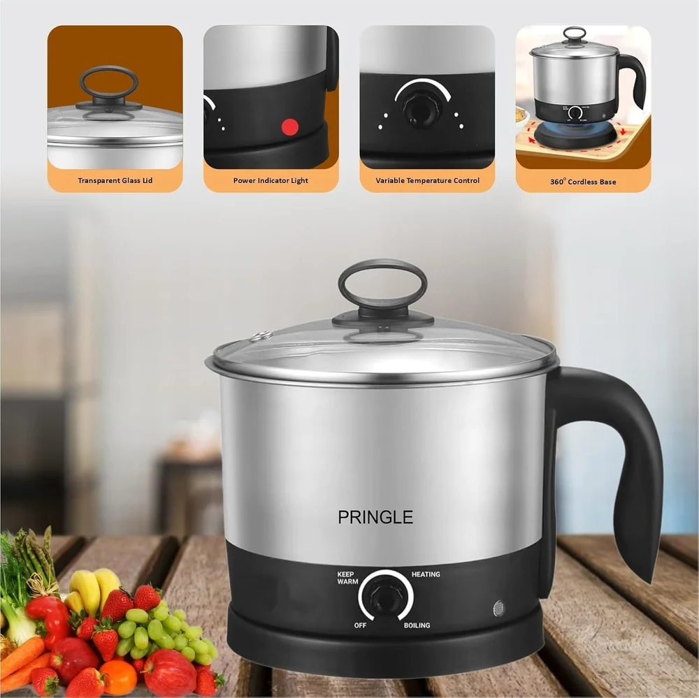Pringle Cordless Electric Kettle | Superfast Boiling | 1.2 Litres | EK-618 Multi Cooker - Alternate View