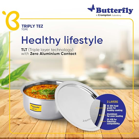 Butterfly Tez Triply Tope with Lid - 2.8 Litre| 20 CM - Alternate View