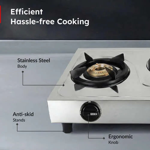 Prestige Prime Stainless Steel Gas Stove (3 Burners) - Detail View