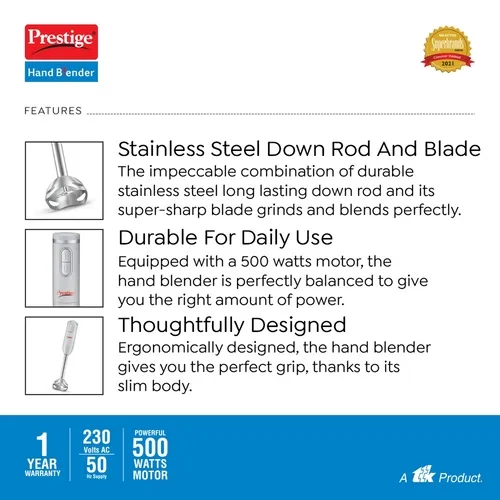 Prestige 300 W Hand Blender (Silver) - Alternate View