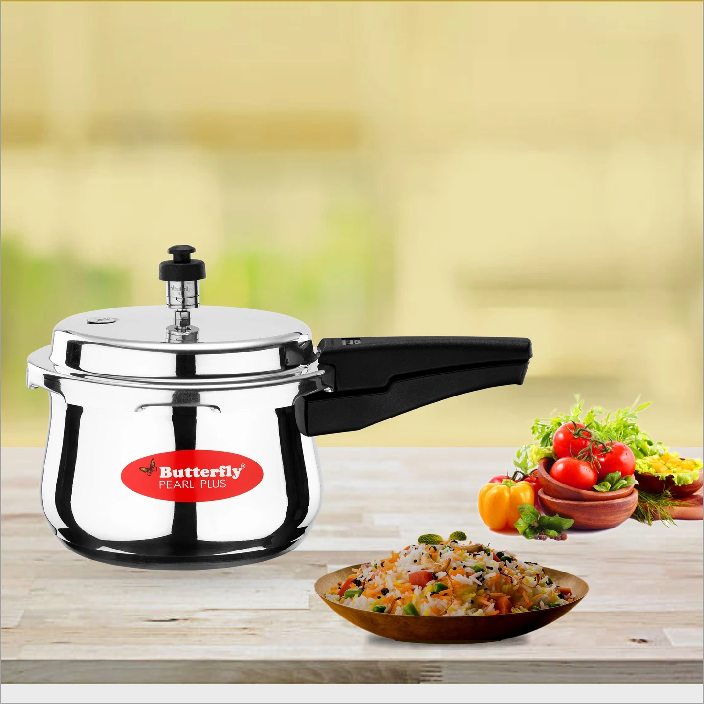 PEARL PLUS ALUMINIUM OUTER LID PRESSURE COOKERS , 3L - Detail View