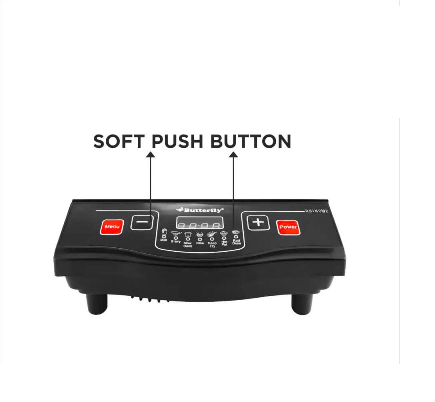 Butterfly 1600 W Induction Cooktop Push Button (Black, RHINO V2) - Alternate View