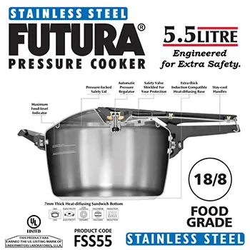 Futura Stainless Steel 5.5 Litre (FSS55) - Alternate View