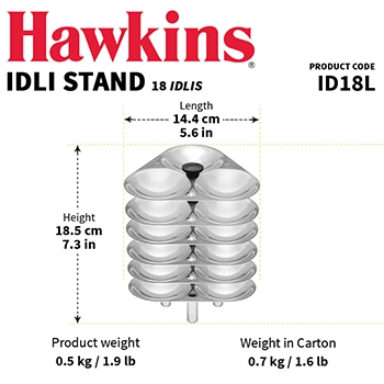 Idli Stand - 18 Idlis (Large) (ID18L) - Alternate View
