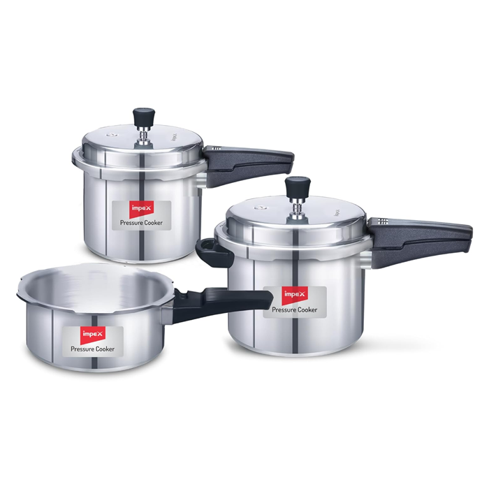 Impex | ECO 235 | Pressure Cooker Aluminium Family Combo