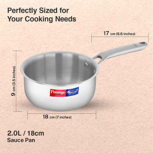 Prestige 18cm/1.5L Tri-Ply Stainless Steel Splendid Sauce Pan with Lid - Alternate View