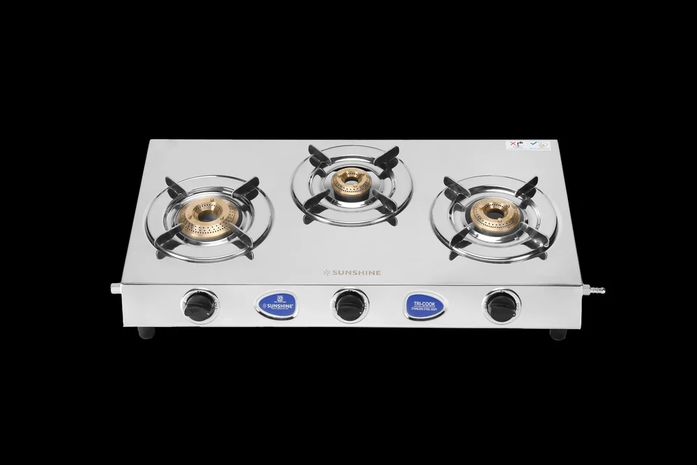 Sunshine Marco Tri Cook 3 Burner Gas Stove, Stainless Steel